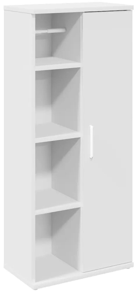 858524 vidaXL Шкаф за баня с държач за ролки, бял, 39x22x90 см
