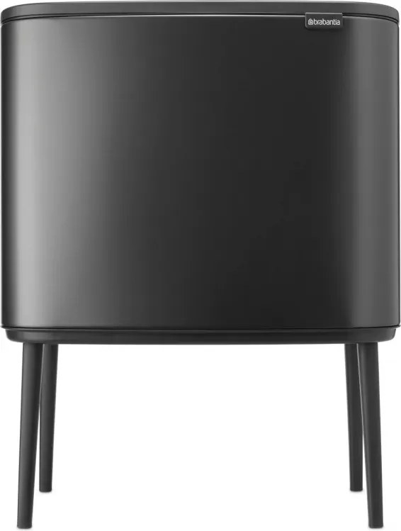 Кош за боклук Brabantia Bo Touch 1008857, 3x11 л, Плавно и безшумно отваряне, Голям отвор, Тъмносив