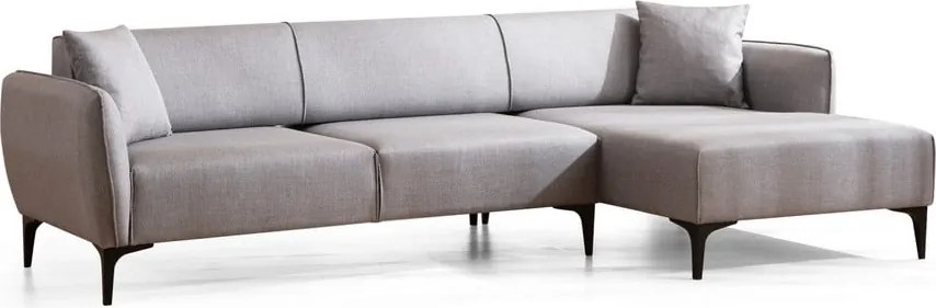 Светлосив ъглов диван, десен ъгъл Belissimo – Balcab Home