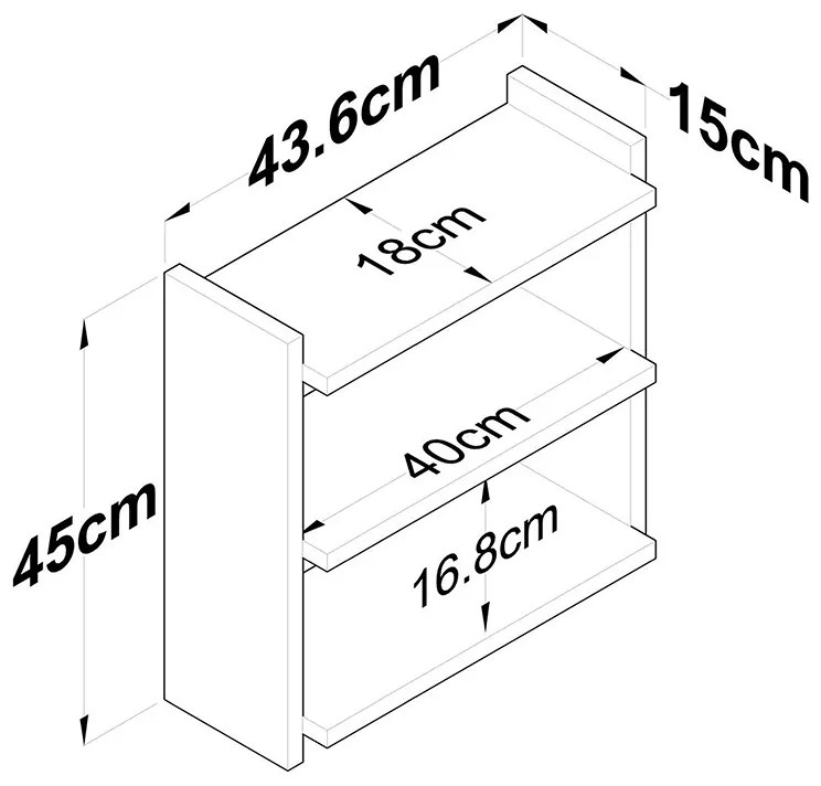 Етажерка Антия 182-000032 цвят орех-бял