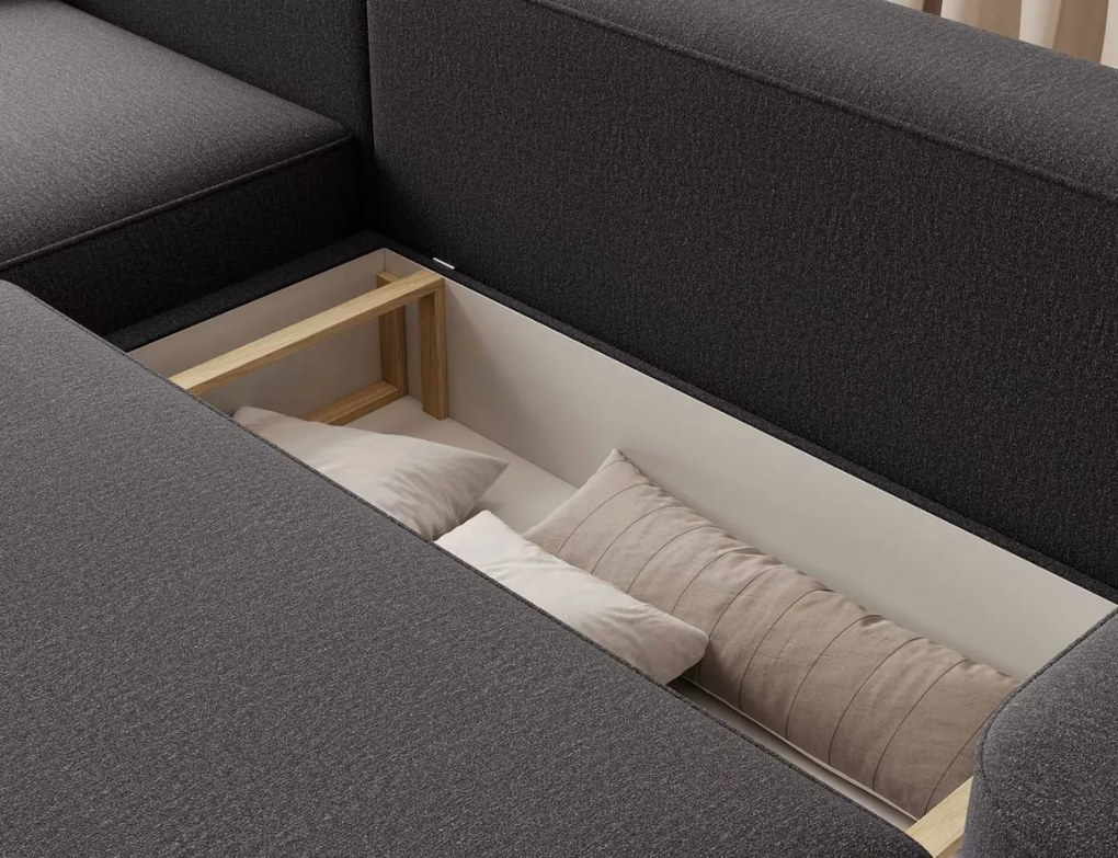 Ъглов диван Luxora-Черно-ляв