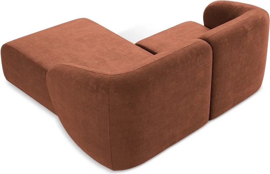 Теракотен шенилов ъглов диван (десен ъгъл) Lani – Makamii