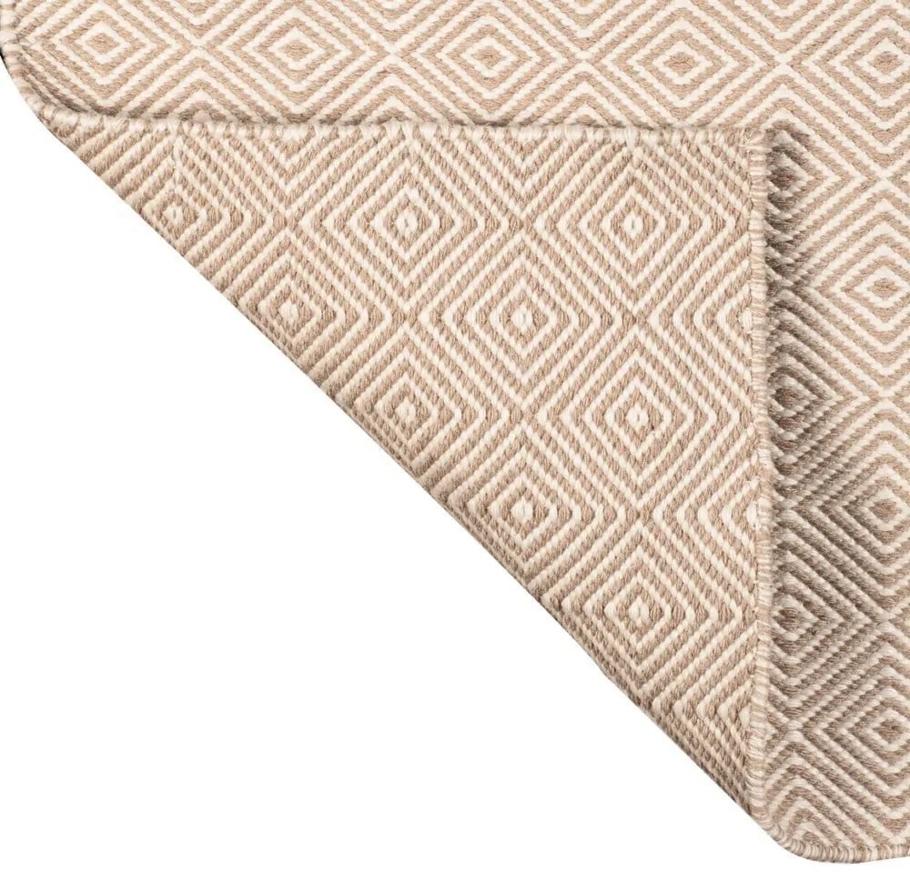 Кремав двустранен килим за открито, изработен от рециклирана пластмаса , 120 x 180 cm Solitaire - Green Decore