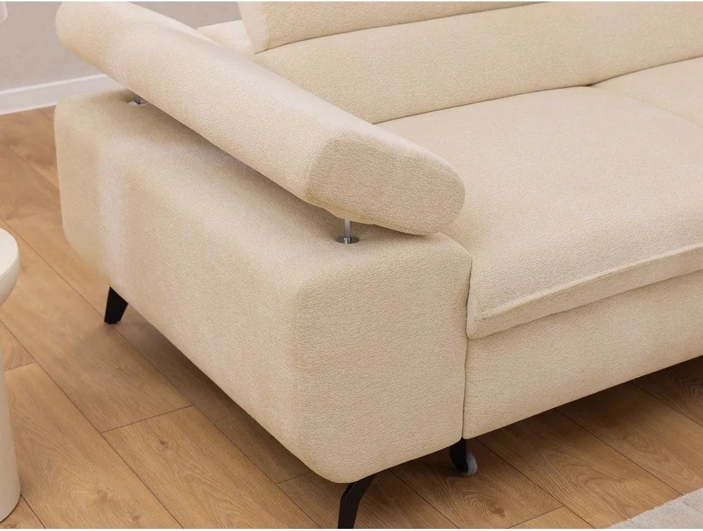 Кремав шенилов ъглов диван (десен ъгъл L форма) Marbeya – Ropez