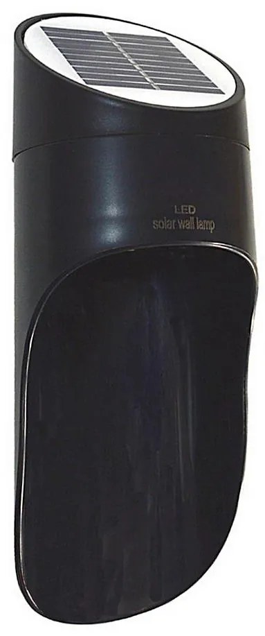 LED соларен стенен фенер PALESA LED/1W/3,7V IP65 1800 mAh черен