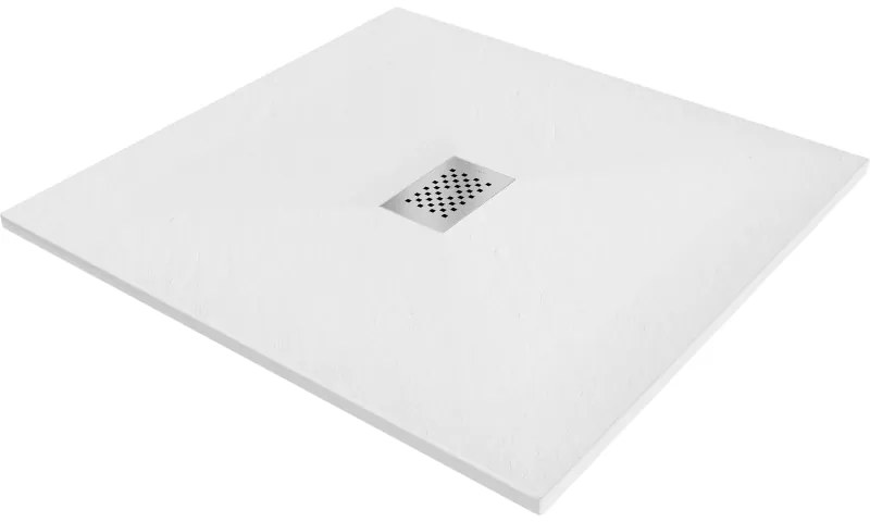 Mexen Hugo квадратен душ кабина SMC 100 x 100 см, бял, покривна решетка inox - 42101010-X