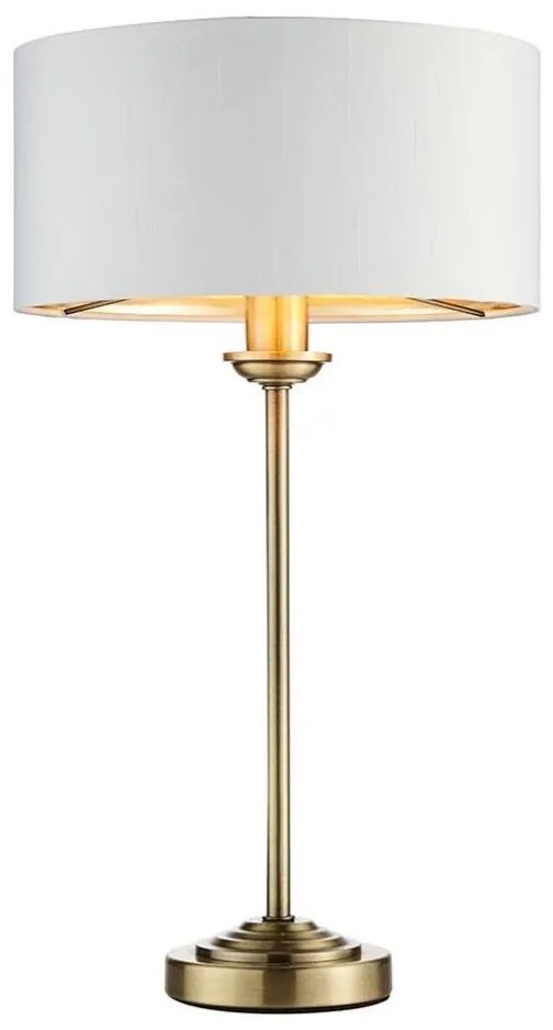 Endon 104054 - Настолна лампа HIGHCLERE 1xE14/7W/230V бял/месинг Ø 25 cm