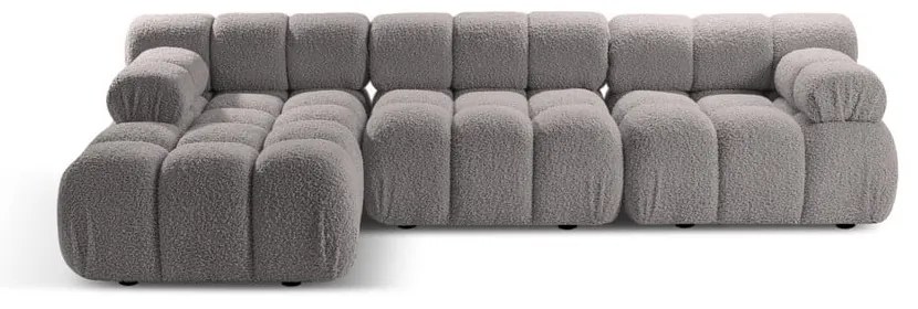 Светлосив модулен ъглов диван от букле (ляв ъгъл) Bellis – Micadoni Home
