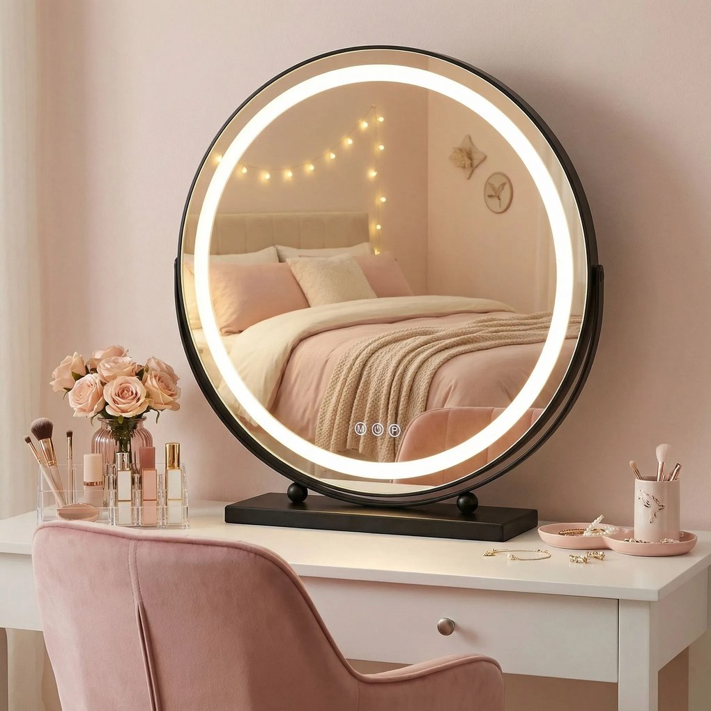 Огледало LED MAKE-UP Black 50 cm