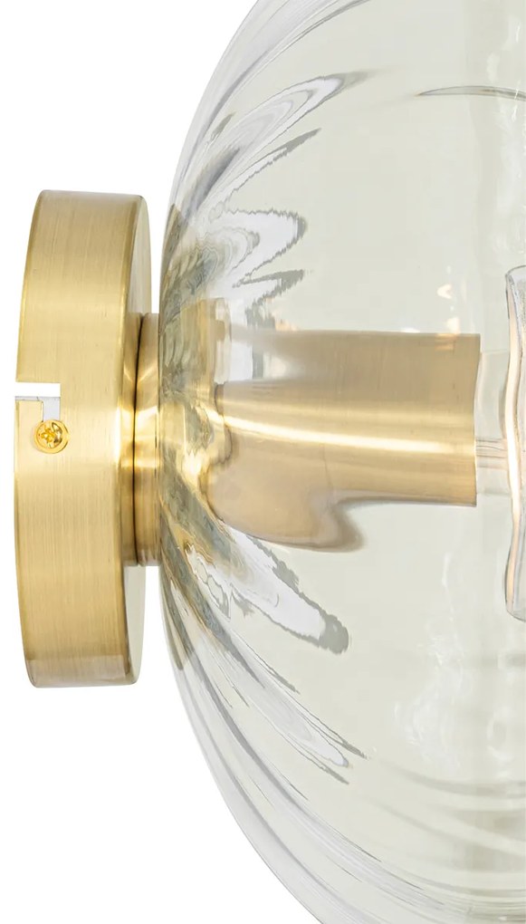 Стенна лампа в стил арт деко златиста със стъкло - Ayesha