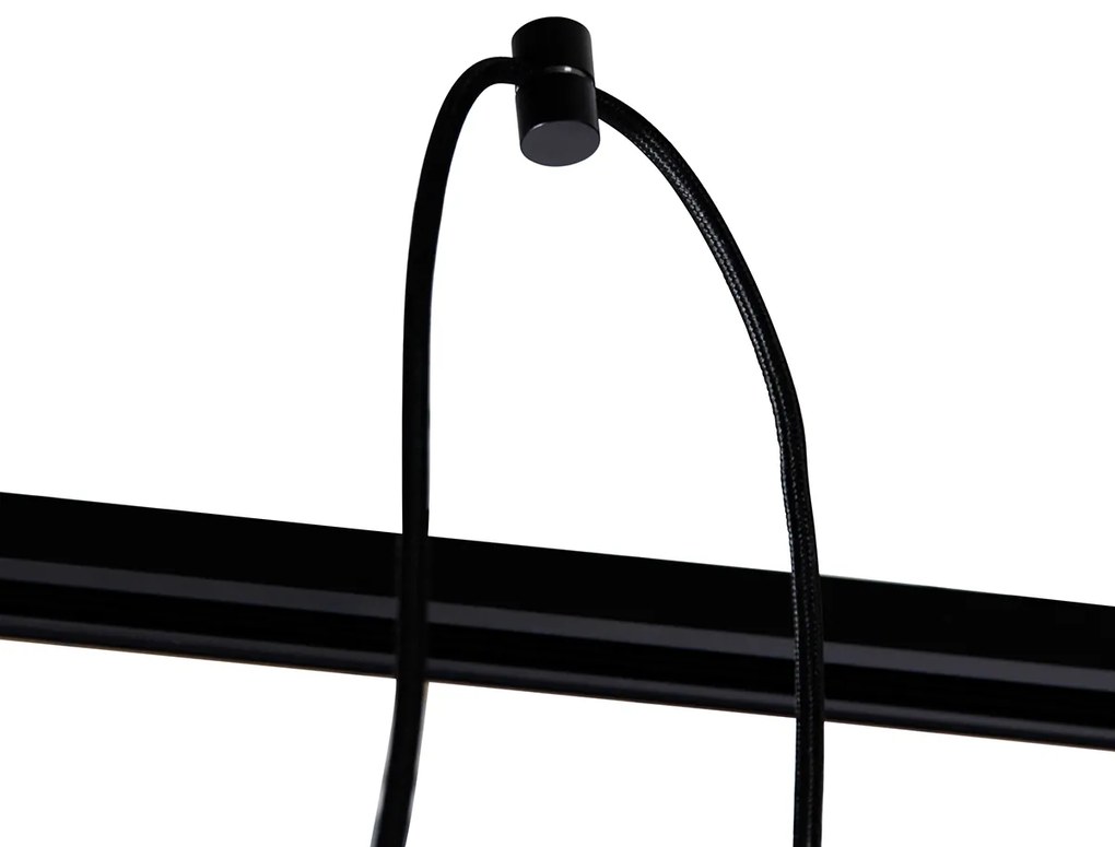 Модерна релсова система с 5 висящи лампи черна 1-фазен - Iconic Cavalux