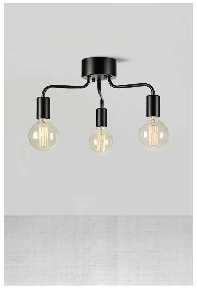 Черно осветително тяло за таван с метален абажур 38x38 cm Avery – Markslöjd