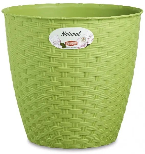 Stefanplast - Кръгла кашпа Natural Line 24 см - зелен
