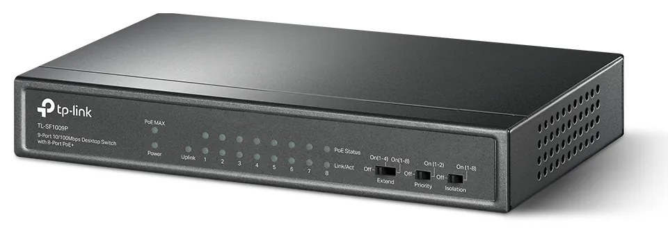 9-портов 10/100Mbps Desktop комутатор TP-Link TL-SF1009P с 8-PoE+ порта