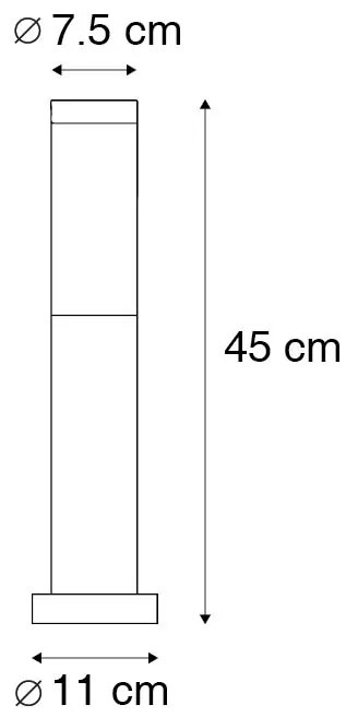 Външна лампа стълб антрацит 45 см IP44 - Rox с наземна шпилка и кабелна втулка