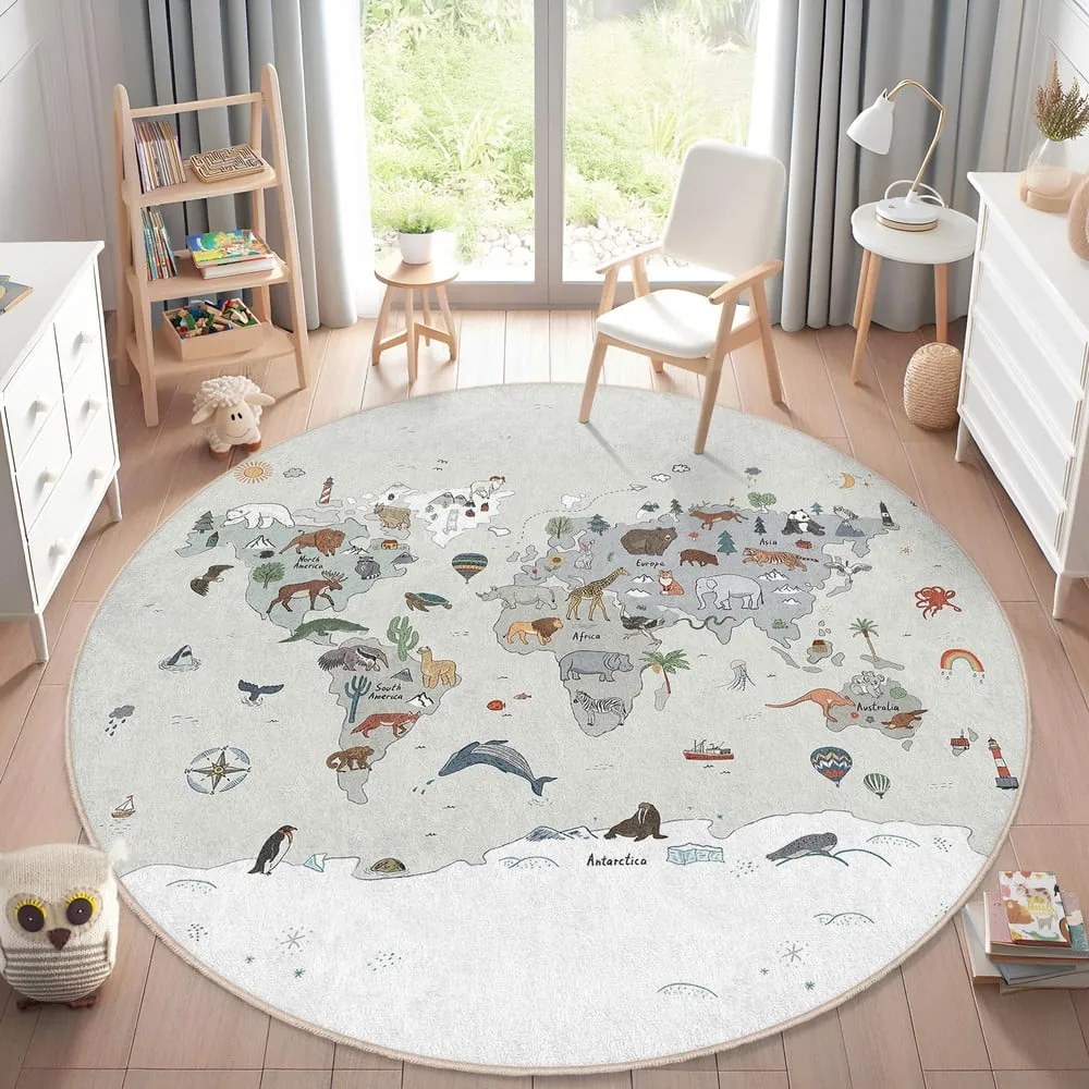 Детско килимче за игра подходящо за пране ø120 cm Big World – Mila Home