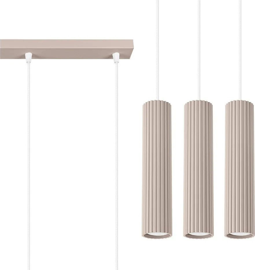 Кафяво-сиво метално висящо осветително тяло Gleam – Sollux