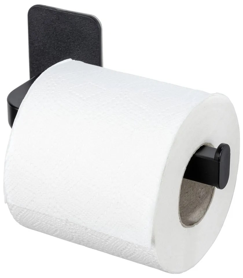 Черен пластмасов държач за тоалетна хартия без пробиване Parma – Allstar