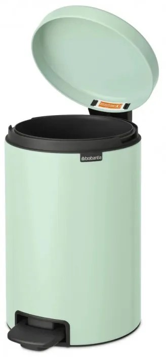 Кош за боклук с педал Brabantia NewIcon 1008843, 12 л, Плавно затваряне, Противоплъзгаща основа, Светлозелен
