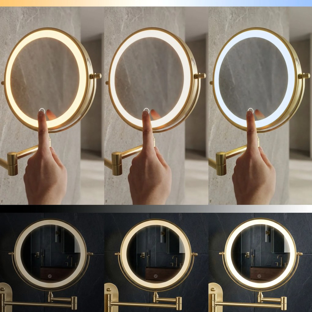 Огледало LED Glow Brush Gold