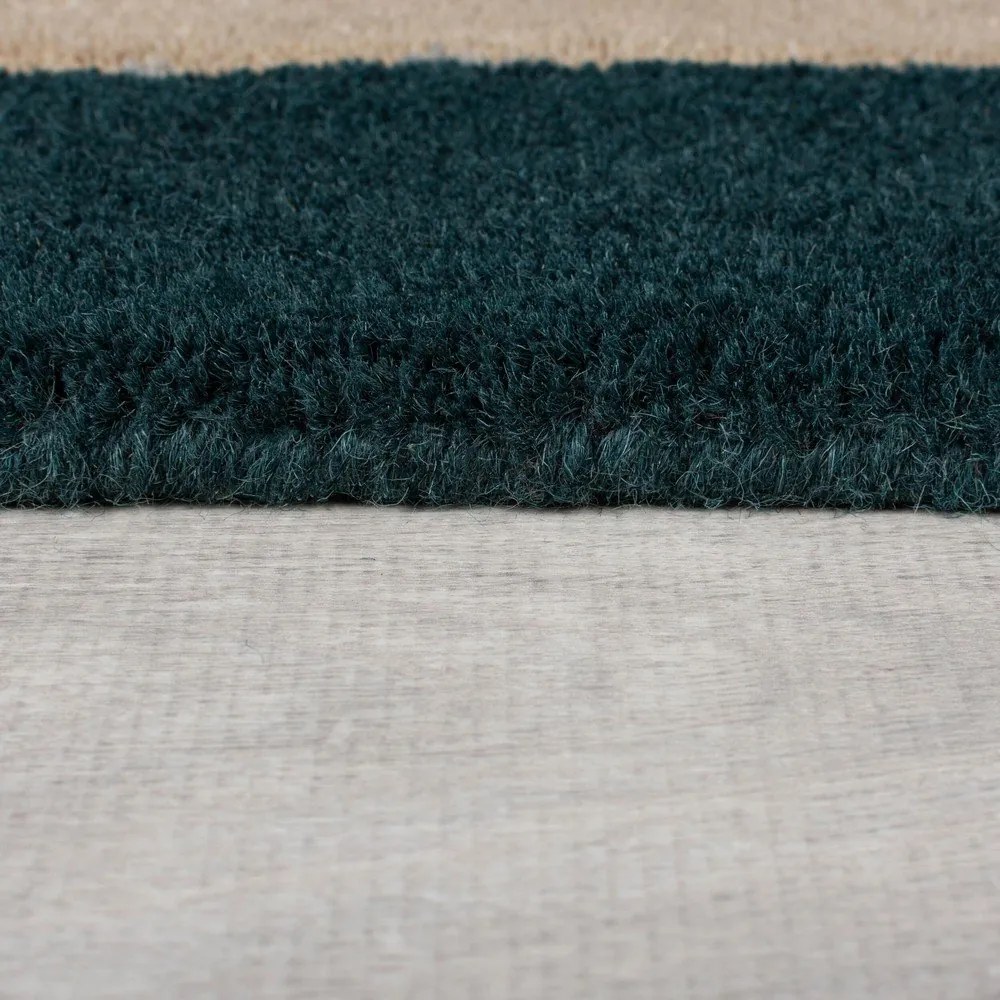 Тъмнозелен ръчно изработен вълнен килим 150x240 cm Labyrinth Shaped – Flair Rugs