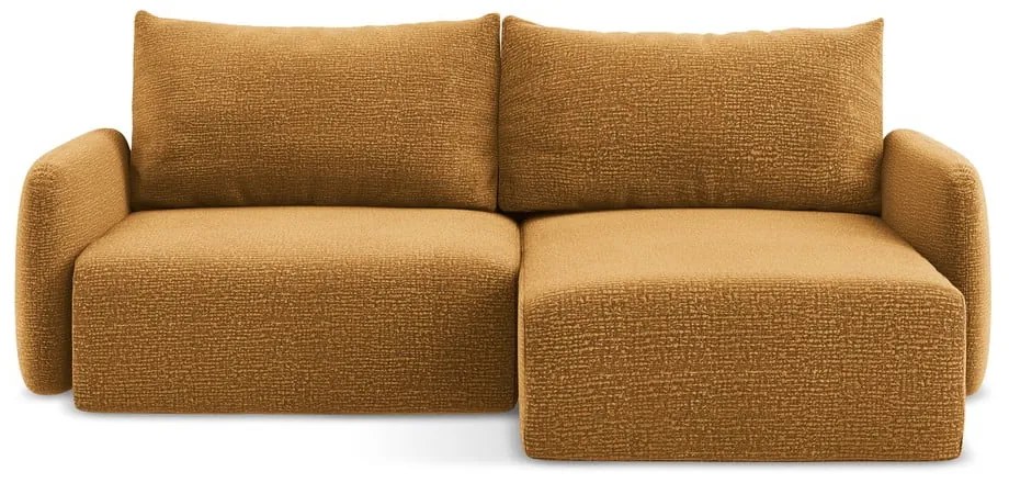 Оранжев разтегателен ъглов диван с място за съхранение (десен ъгъл) Kalena – Makamii