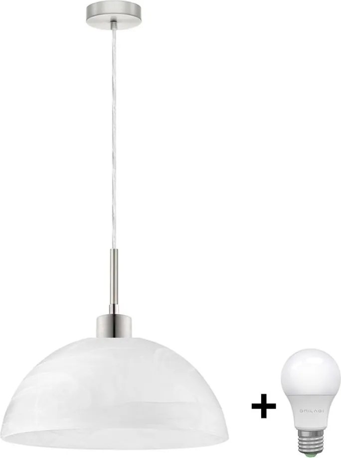 LED полилей на кабел 1xE27/60W/230V бял/прозрачен