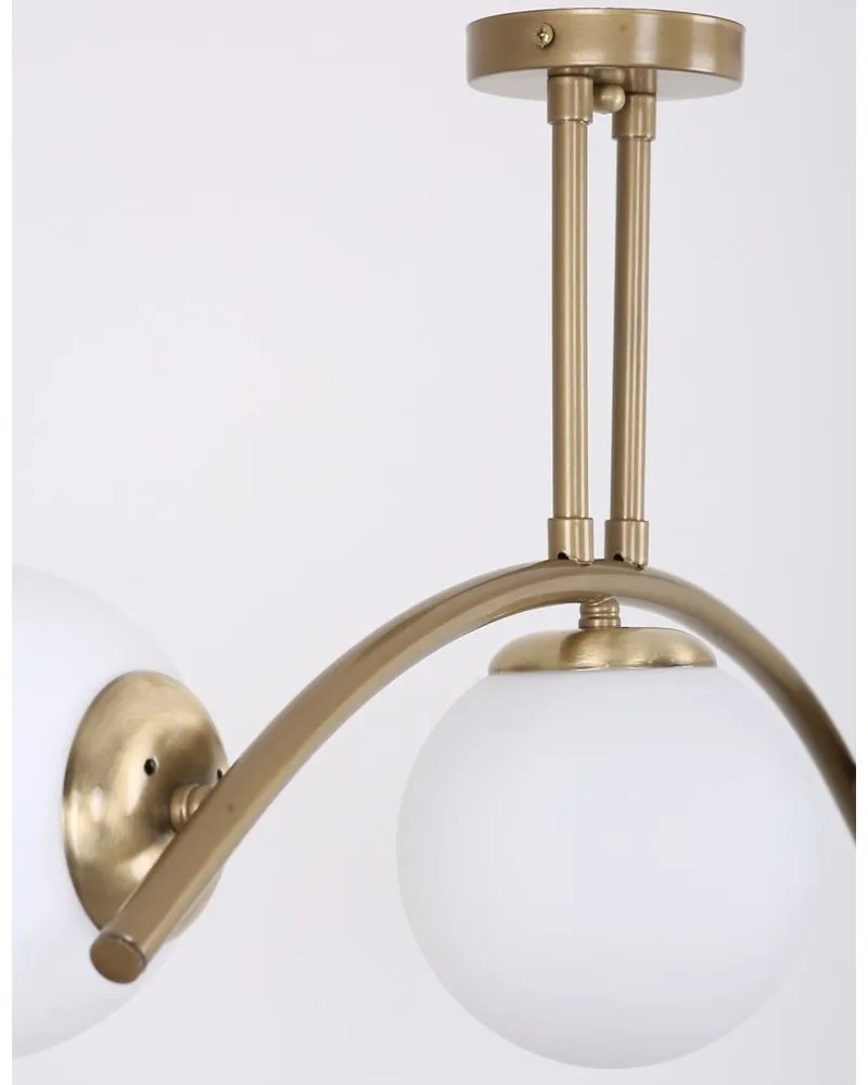 Лампа за таван със стъклен абажур в златисто-бяло ø 15 cm Yay - Squid Lighting