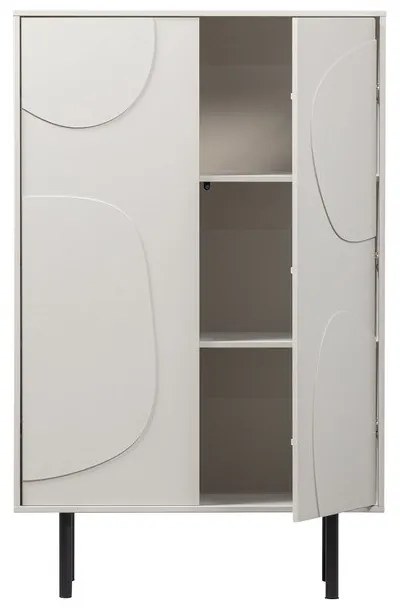 Светлосив шкаф от борова дървесина 85x135 cm Cadiz - WOOOD