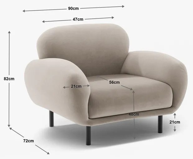 Бяло кресло от букле Poppy – Micadoni