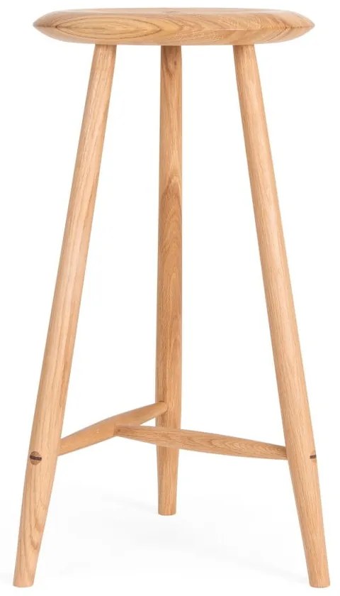 Бар стол от масивен дъб в естествен цвят (височина на седалката 65 cm) Blanc – Gazzda