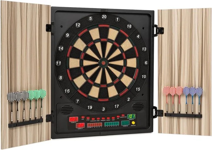 KLARFIT Dartmaster 180, бежов, дартс, автомат за дартс, мек връх, врата