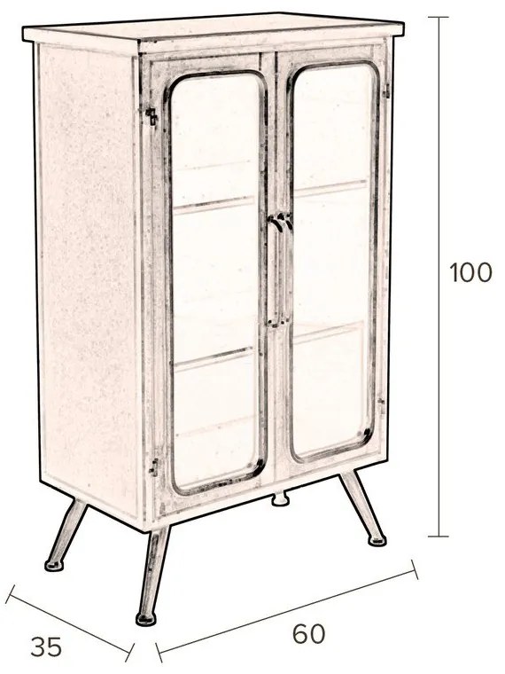 Черна метална витрина 60x100x35 cm Denza – Dutchbone