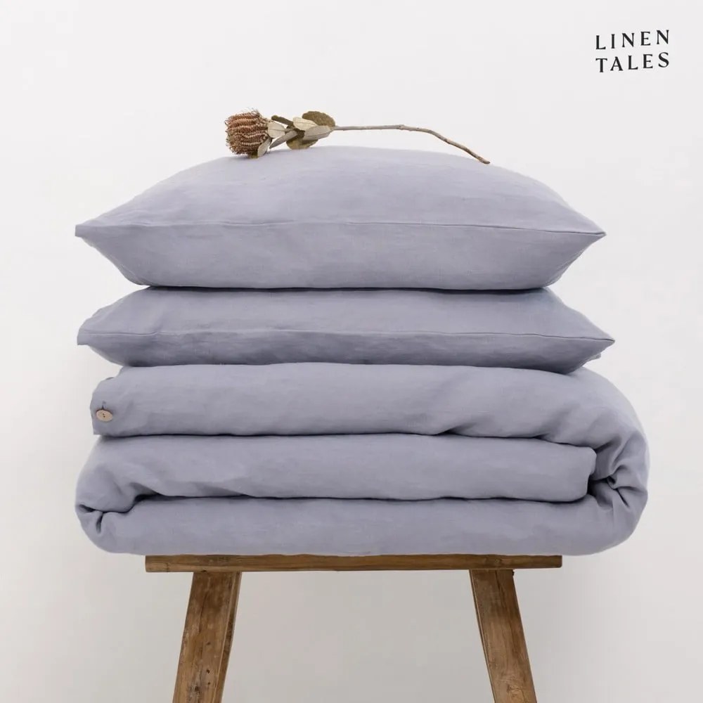 Светлосиво спално бельо от конопени влакна за двойно легло 200x200 cm - Linen Tales