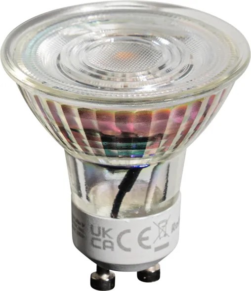 Комплект от 5 GU10 50mm димируеми в келвини LED крушки прозрачни 4.5W 345 lm 2000-2700K