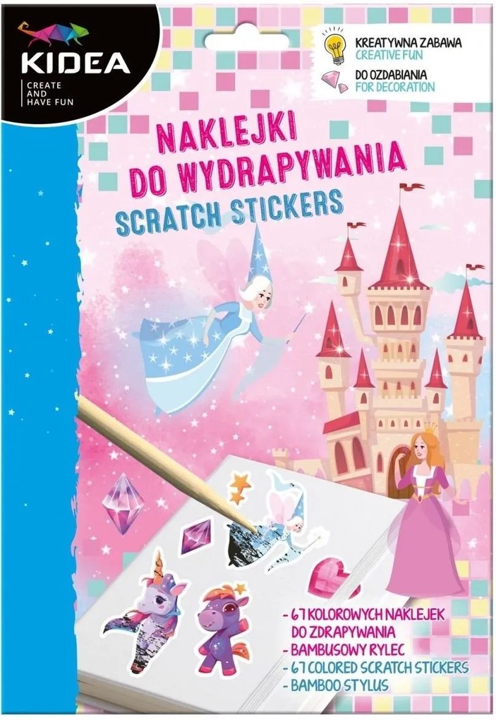 Kidea - Стикери за издраскване Magic Wolrd  99146