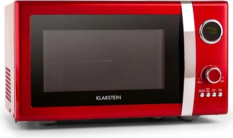 Klarstein Fine Dinesty микровълнова фурна, ретро, 23L 1000W 12 програми, червена