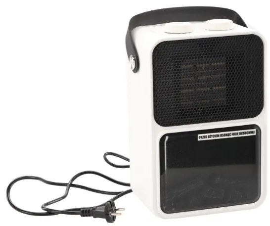 Свободностояща бяла електрическа камина с ефект на пламък - 600/1200 W