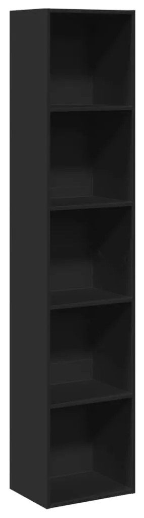 857886 vidaXL Етажерка за книги, черна, 40x30x189 см, инженерно дърво