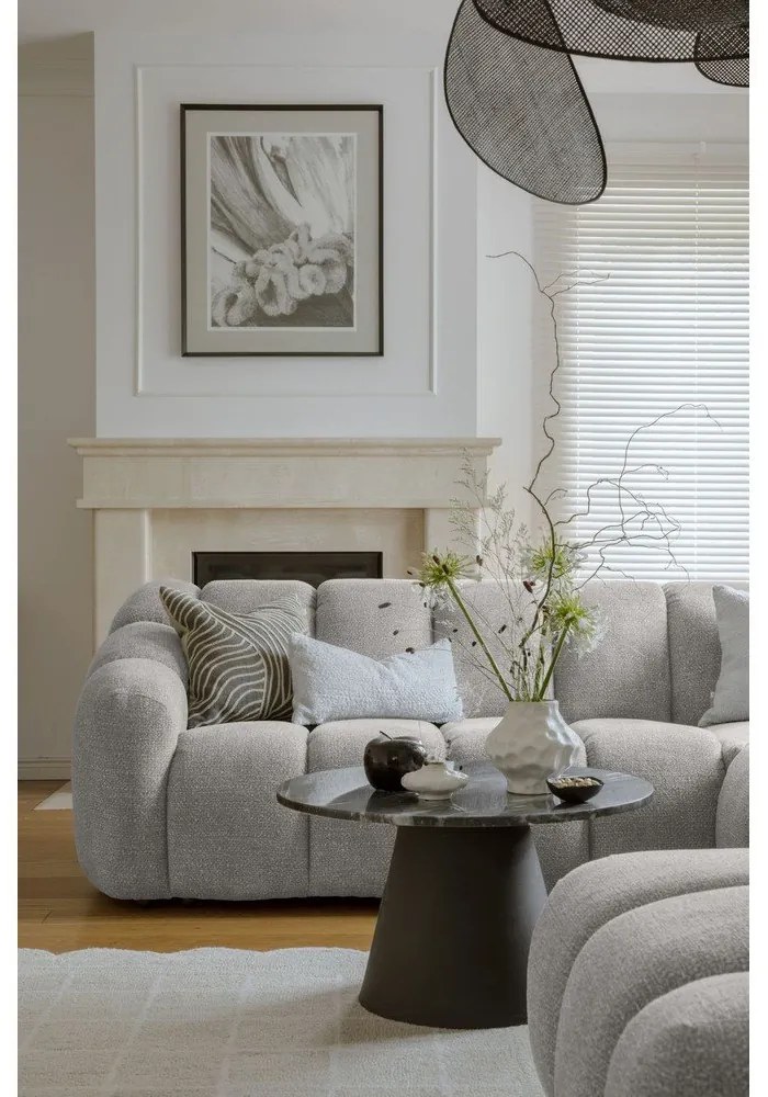 Светлосив ъглов диван (ляв ъгъл/U форма) Shell – Miuform