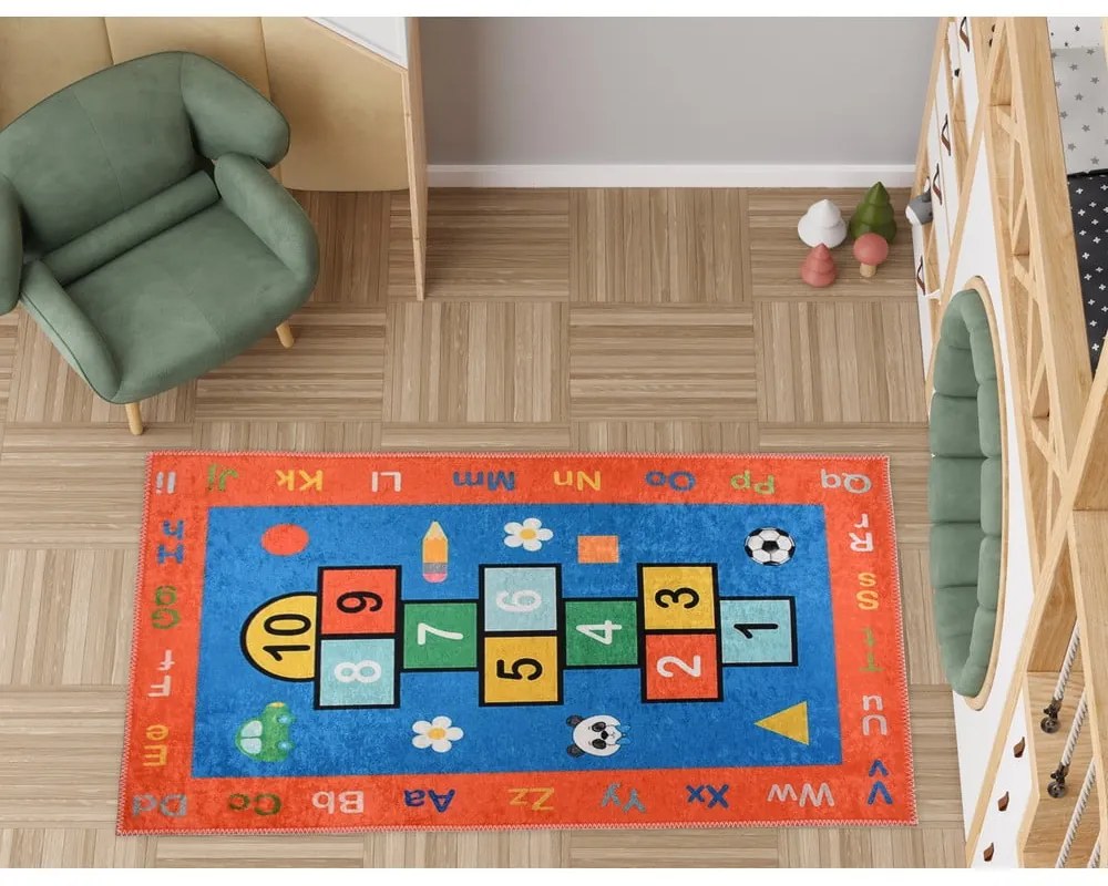 Оранжево детско килимче за игра подходящо за пране 120x180 cm Hopscotch Orange – Vitaus