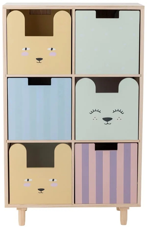 Нисък детски скрин от масивна пауловния в естествен цвят 25,5x88,5 cm Calle – Bloomingville Mini