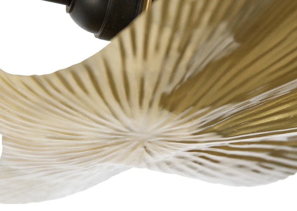 Ориенталски таванен аплик месинг с черен 3-светлина - Louka