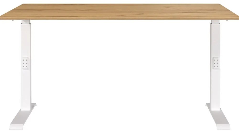 Работна маса с регулируема височина с дъбов плот 80x140 cm Downey – Germania