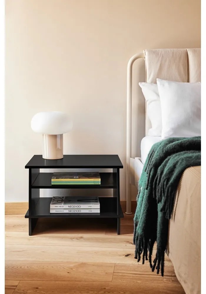 Черно нощно шкафче с рафтове Inari – Teulat