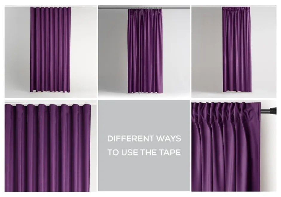 Лилаво затъмняващо перде 140x270 cm Pleat – Restilo