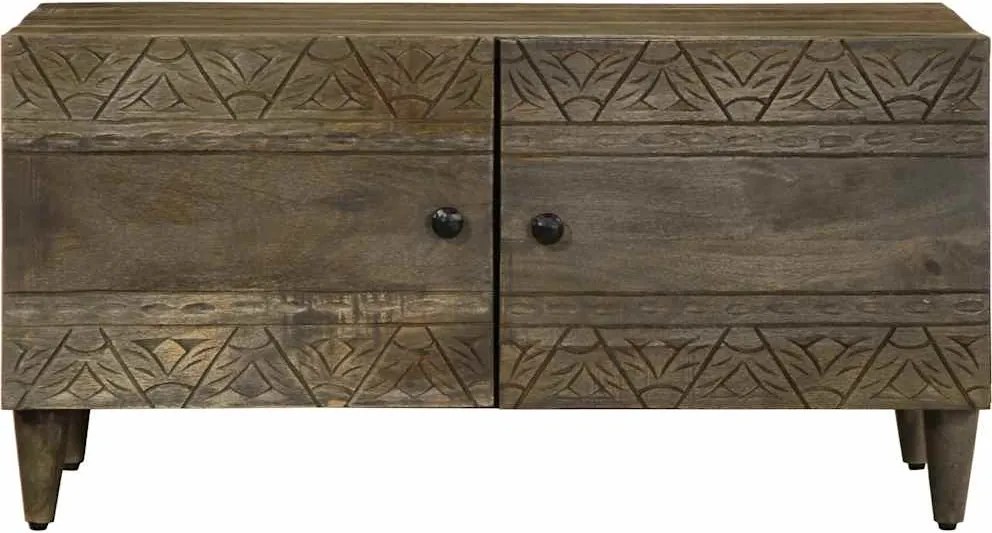 4017797 vidaXL Масичка за кафе Светло сиво 80x50x40 cm Масивна дървесина Манго