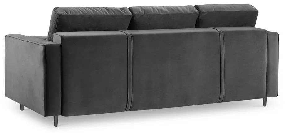 Тъмно сив кадифен разтегателен диван Santo - Milo Casa