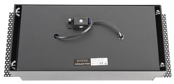 Комплект от 6 вградени прожектора черни AR111 въртящи се и накланящи се без рамки 2-светлини - Oneon