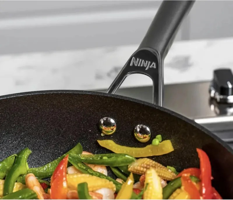Комплект тенджери и тигани Ninja Zerostick Premium C35005DE, 9 части, Незалепваща технология, До 260C, Индукция, Черен